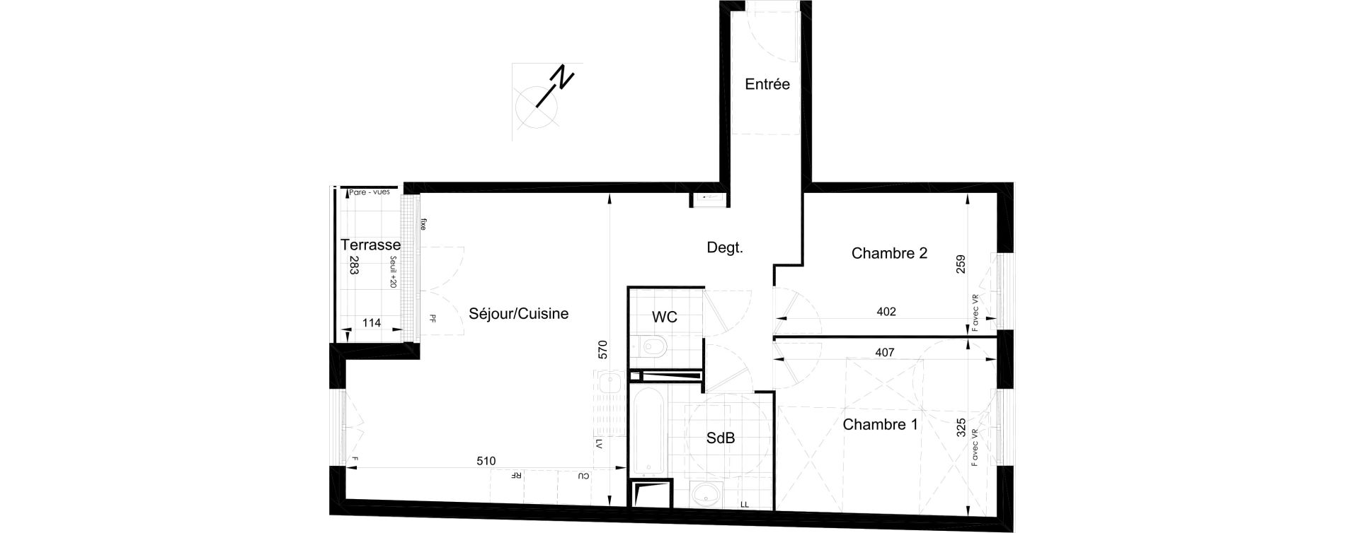 Appartement T3 de 65,81 m2 &agrave; Brou-Sur-Chantereine Centre