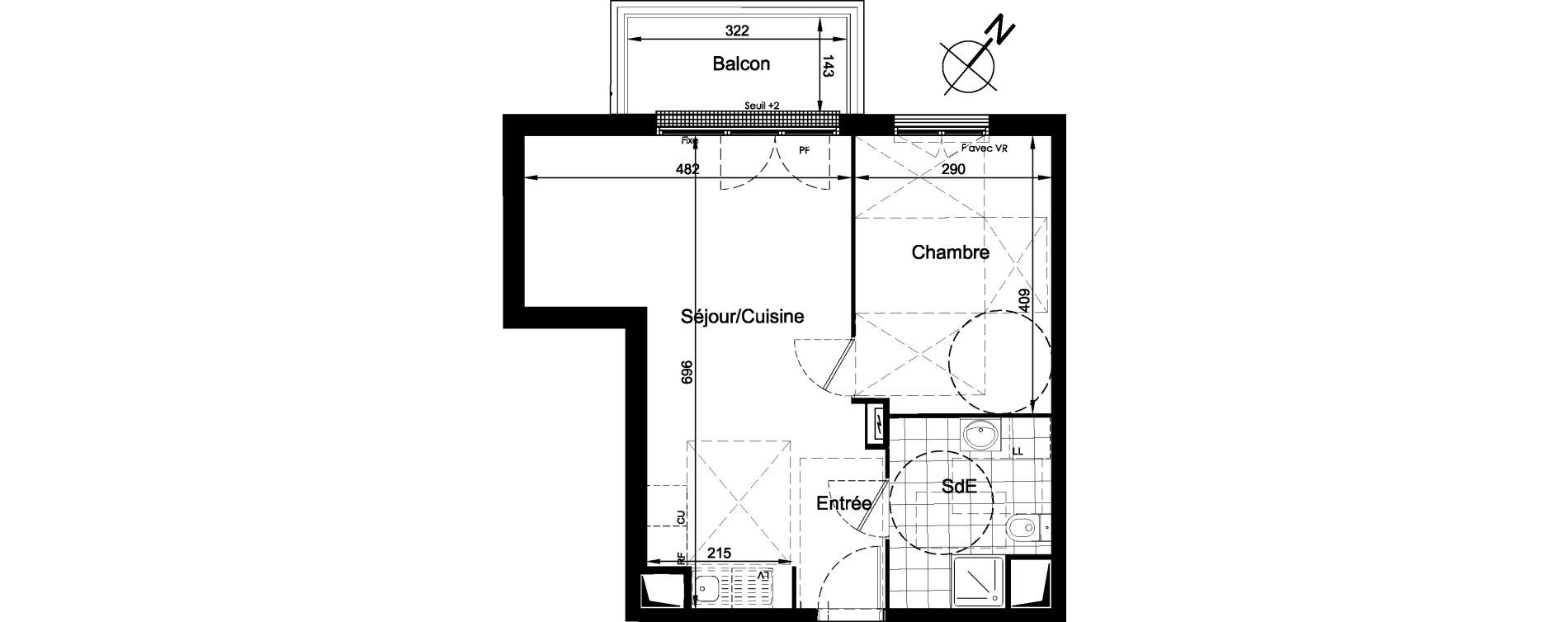 Appartement T2 de 44,44 m2 &agrave; Brou-Sur-Chantereine Centre