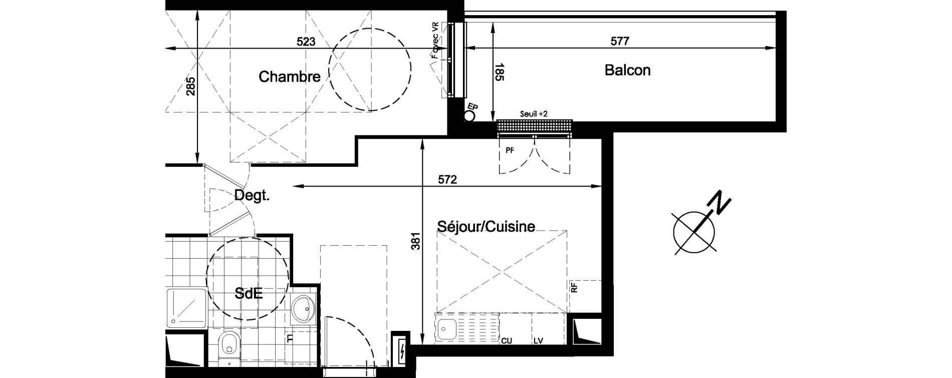 Appartement T2 de 43,51 m2 &agrave; Brou-Sur-Chantereine Centre