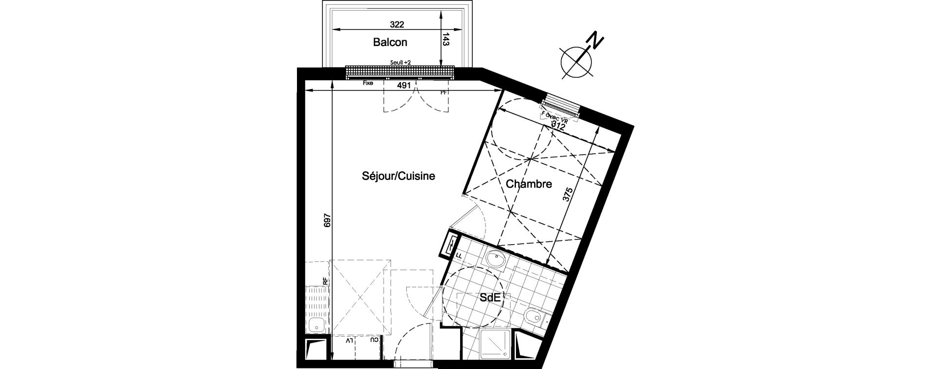 Appartement T2 de 44,71 m2 &agrave; Brou-Sur-Chantereine Centre