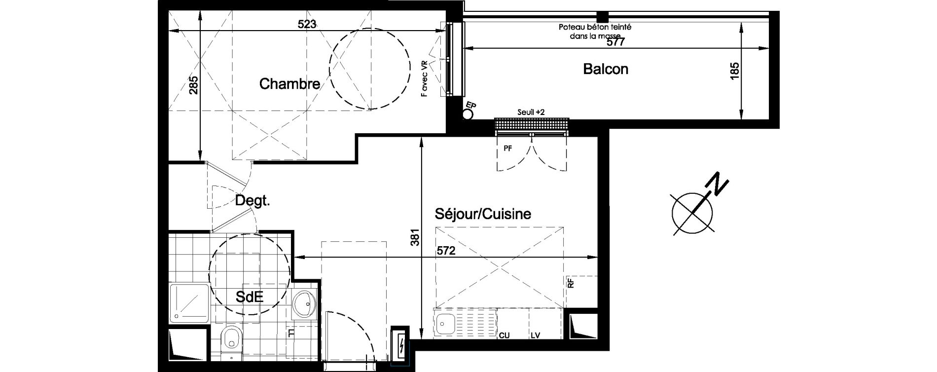 Appartement T2 de 43,51 m2 &agrave; Brou-Sur-Chantereine Centre