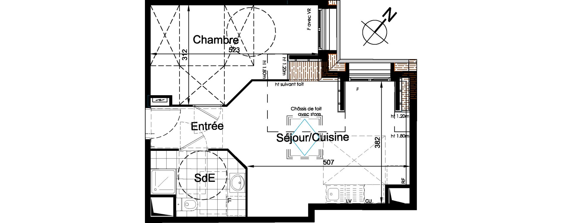 Appartement T2 de 37,65 m2 &agrave; Brou-Sur-Chantereine Centre