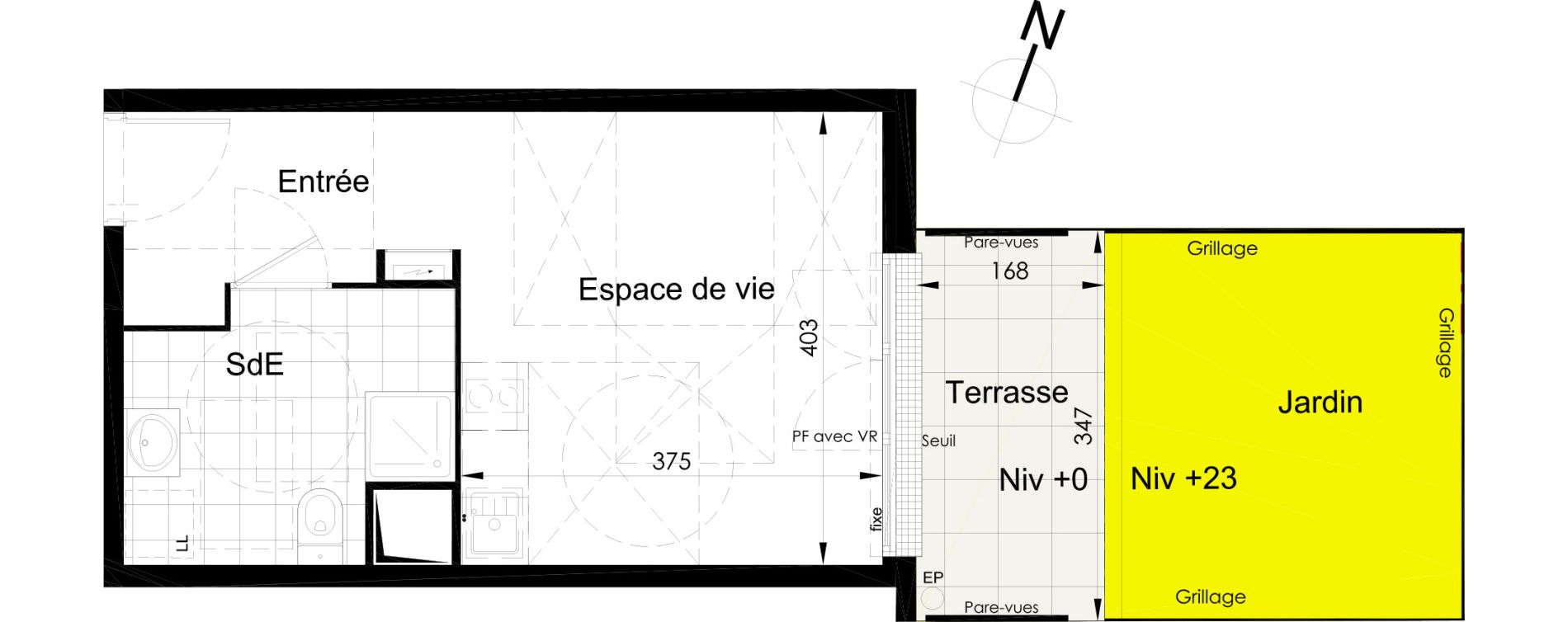 Appartement T1 de 26,09 m2 &agrave; Brou-Sur-Chantereine Centre