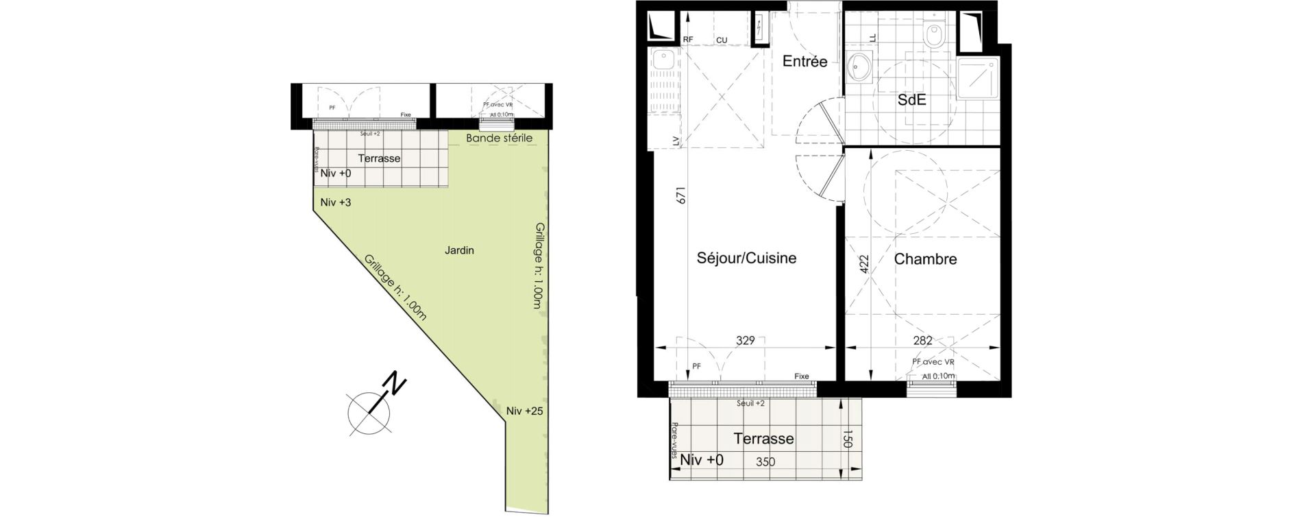 Appartement T2 de 40,31 m2 &agrave; Brou-Sur-Chantereine Centre