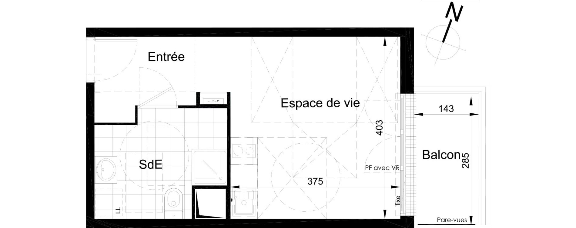 Appartement T1 de 26,09 m2 &agrave; Brou-Sur-Chantereine Centre