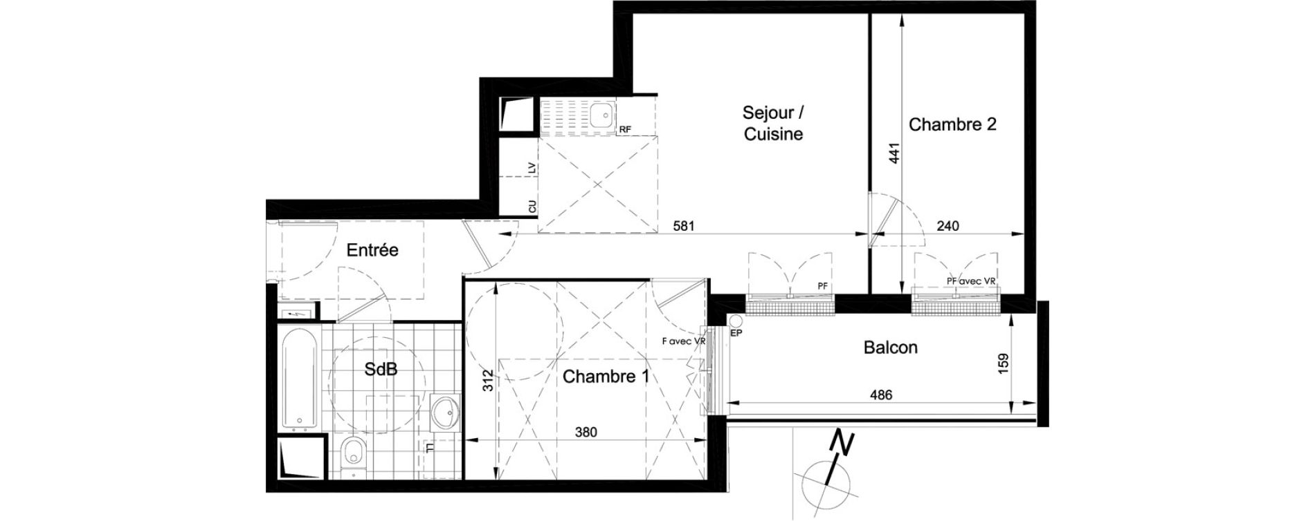 Appartement T3 de 55,45 m2 &agrave; Brou-Sur-Chantereine Centre