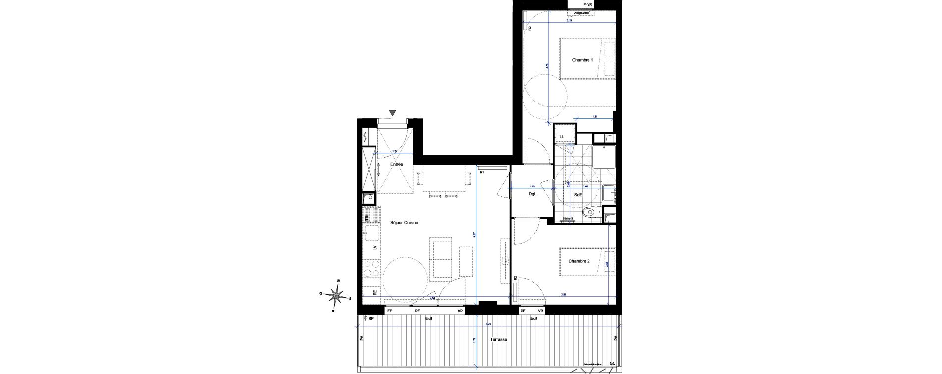 Appartement T3 de 55,70 m2 &agrave; Bussy-Saint-Georges Sycomore