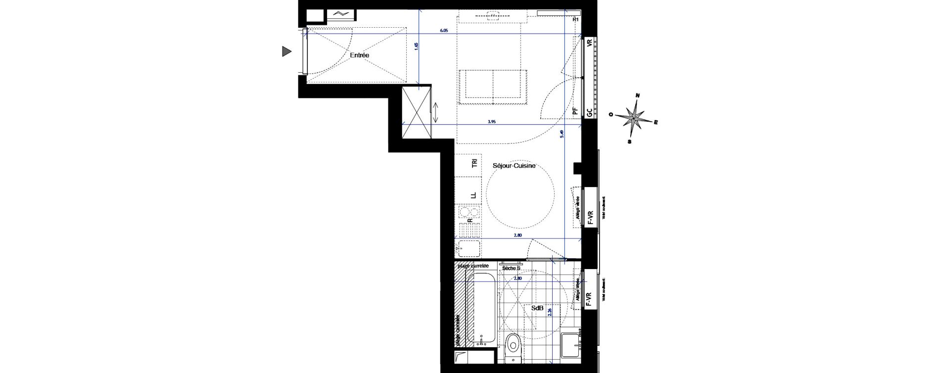 Appartement T1 de 27,70 m2 &agrave; Bussy-Saint-Georges Sycomore