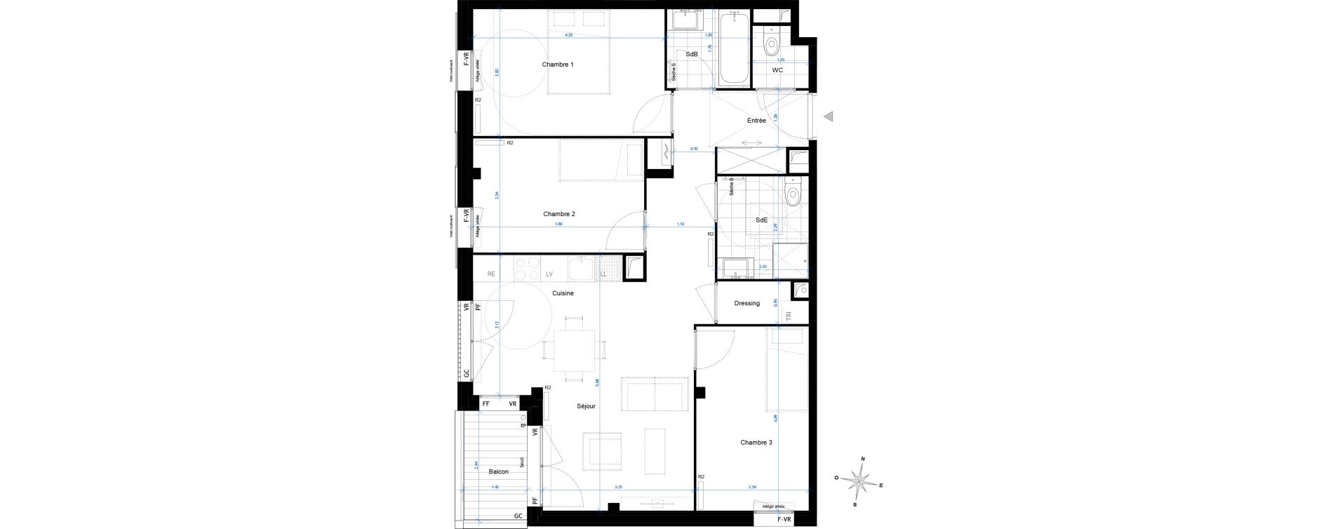 Appartement T4 de 75,20 m2 &agrave; Bussy-Saint-Georges Sycomore