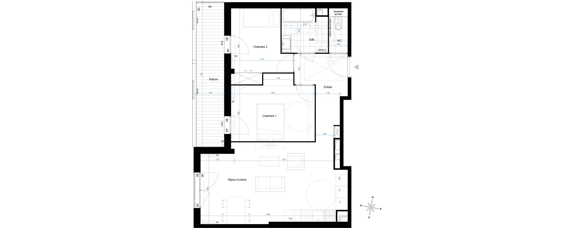 Appartement T3 de 65,30 m2 &agrave; Bussy-Saint-Georges Sycomore