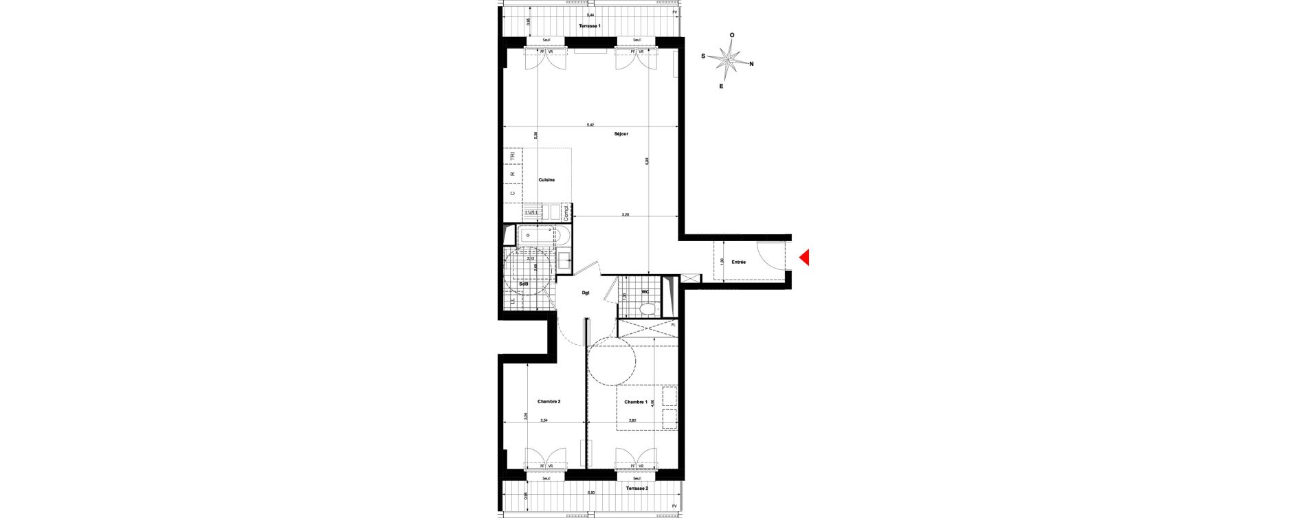 Appartement T3 de 69,67 m2 &agrave; Bussy-Saint-Georges Sycomore