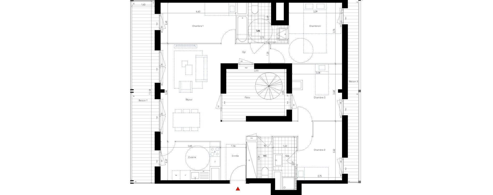 Appartement T5 de 101,20 m2 &agrave; Bussy-Saint-Georges Sycomore
