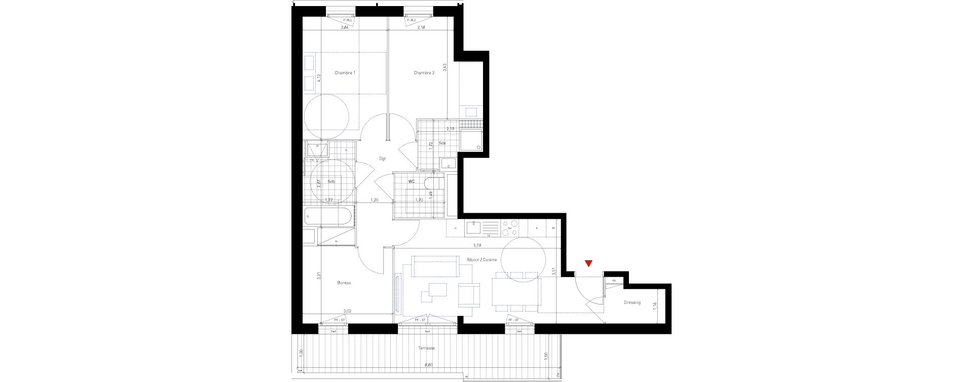 Appartement T4 de 70,40 m2 &agrave; Bussy-Saint-Georges Sycomore