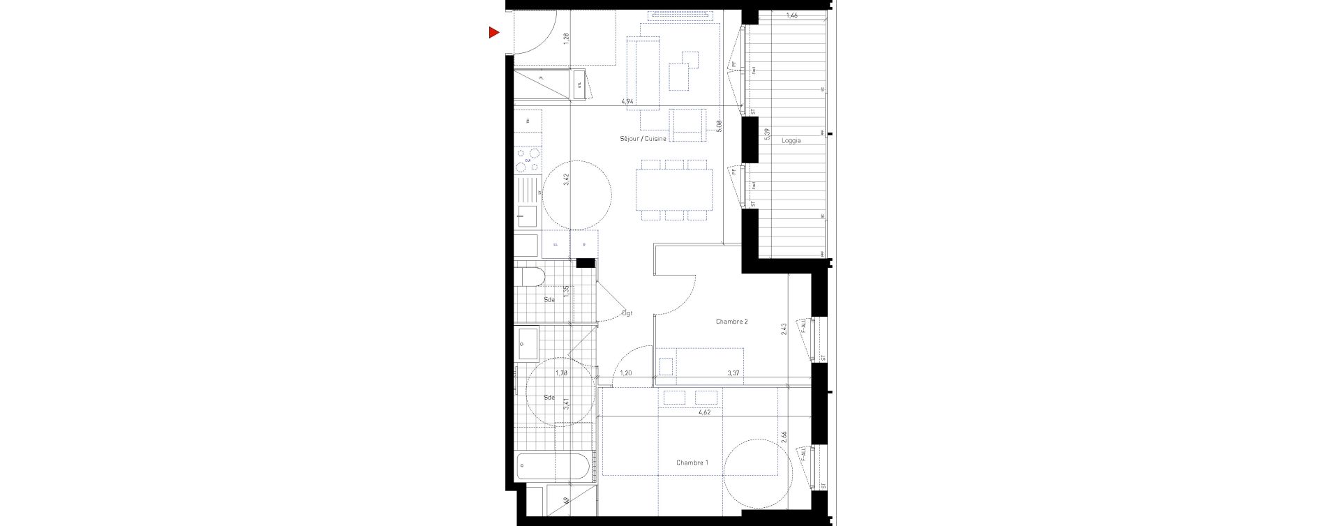 Appartement T3 de 59,90 m2 &agrave; Bussy-Saint-Georges Sycomore