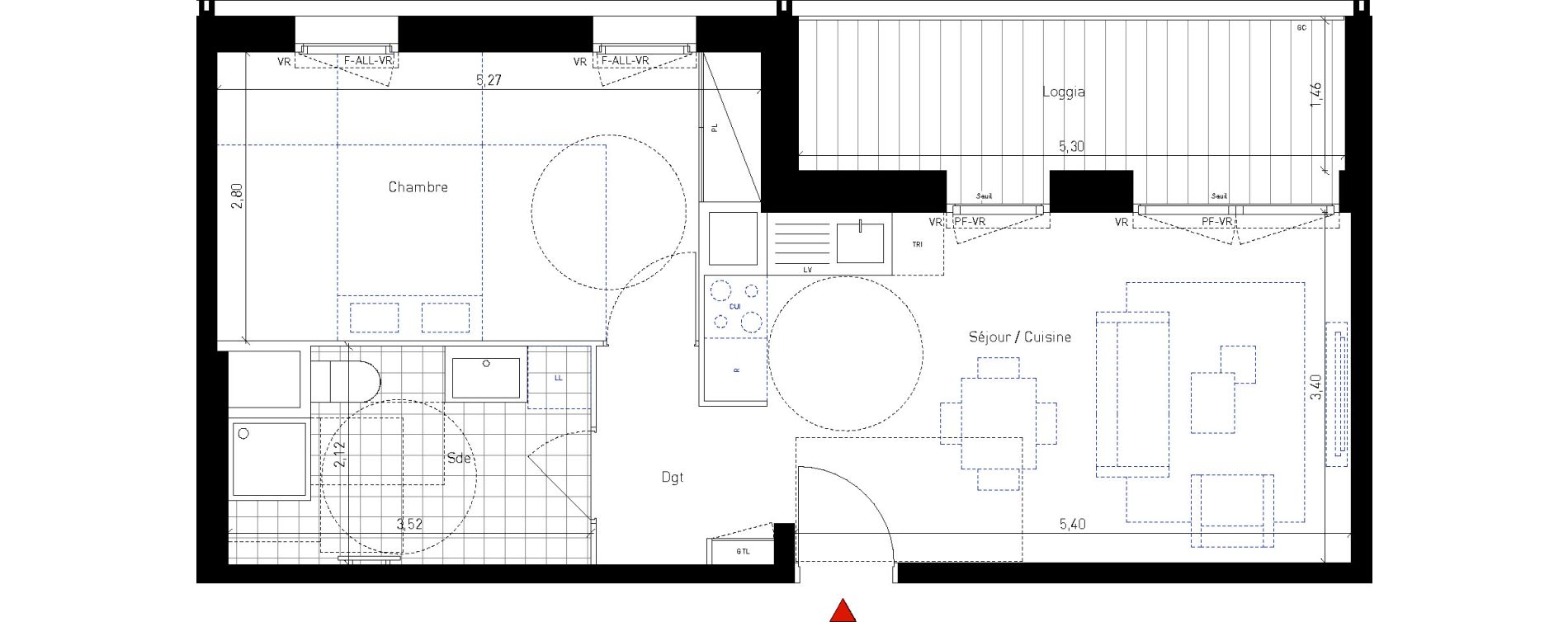 Appartement T2 de 43,70 m2 &agrave; Bussy-Saint-Georges Sycomore