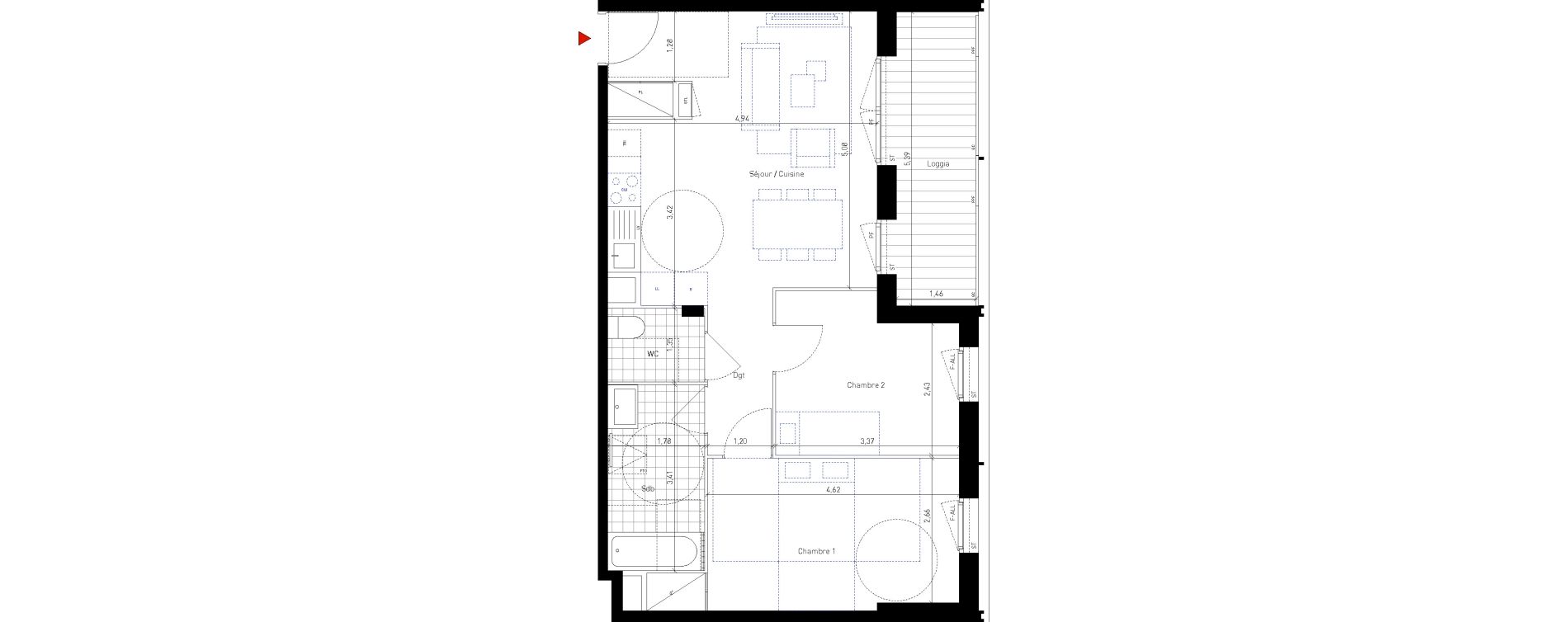 Appartement T3 de 59,90 m2 &agrave; Bussy-Saint-Georges Sycomore