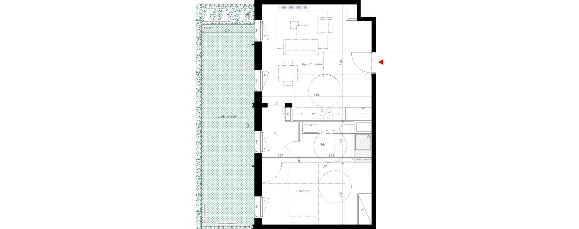 Appartement T2 de 49,00 m2 &agrave; Bussy-Saint-Georges Sycomore