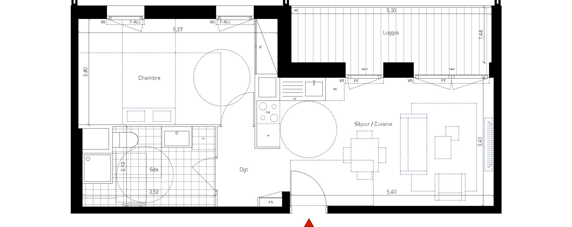 Appartement T2 de 43,80 m2 &agrave; Bussy-Saint-Georges Sycomore