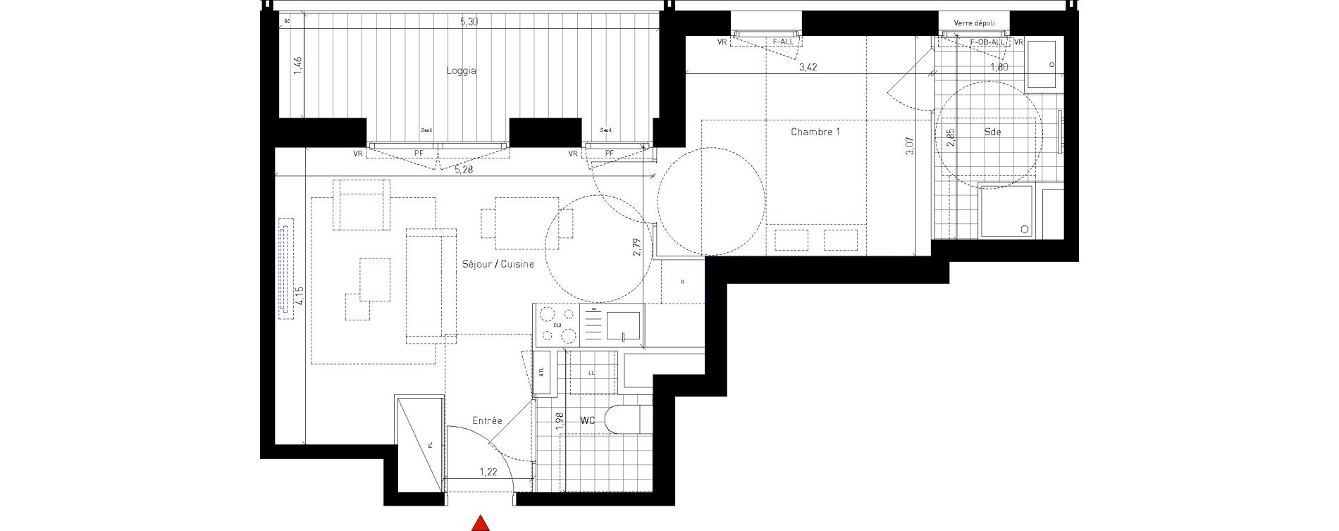 Appartement T2 de 40,20 m2 &agrave; Bussy-Saint-Georges Sycomore