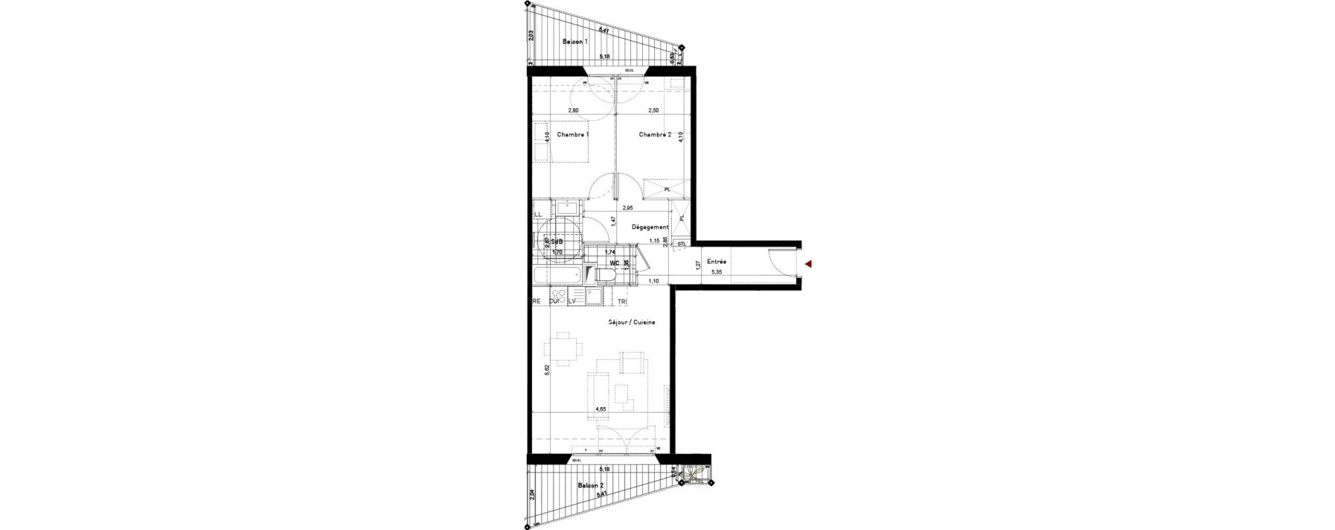 Appartement T3 de 66,50 m2 &agrave; Bussy-Saint-Georges Sycomore