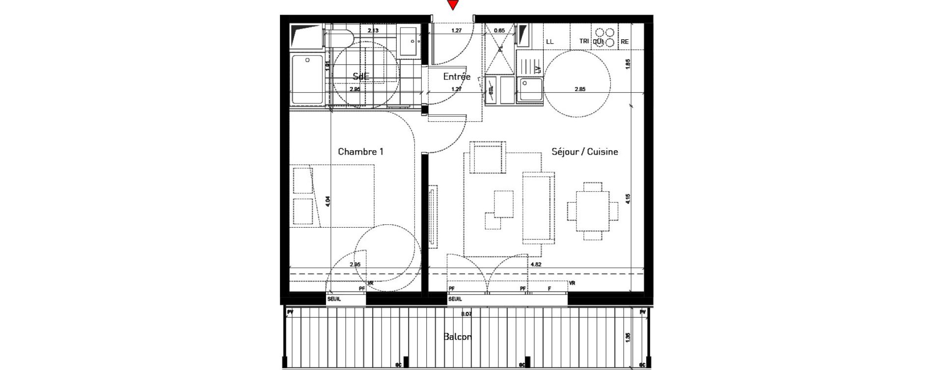Appartement T2 de 45,00 m2 &agrave; Bussy-Saint-Georges Sycomore