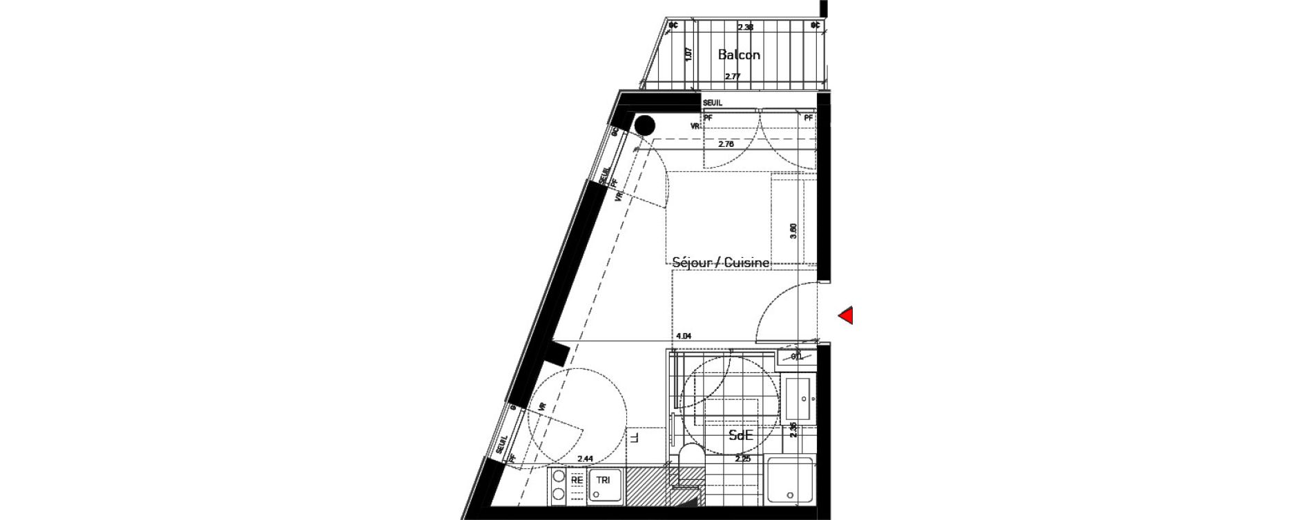 Appartement T1 de 22,40 m2 &agrave; Bussy-Saint-Georges Sycomore