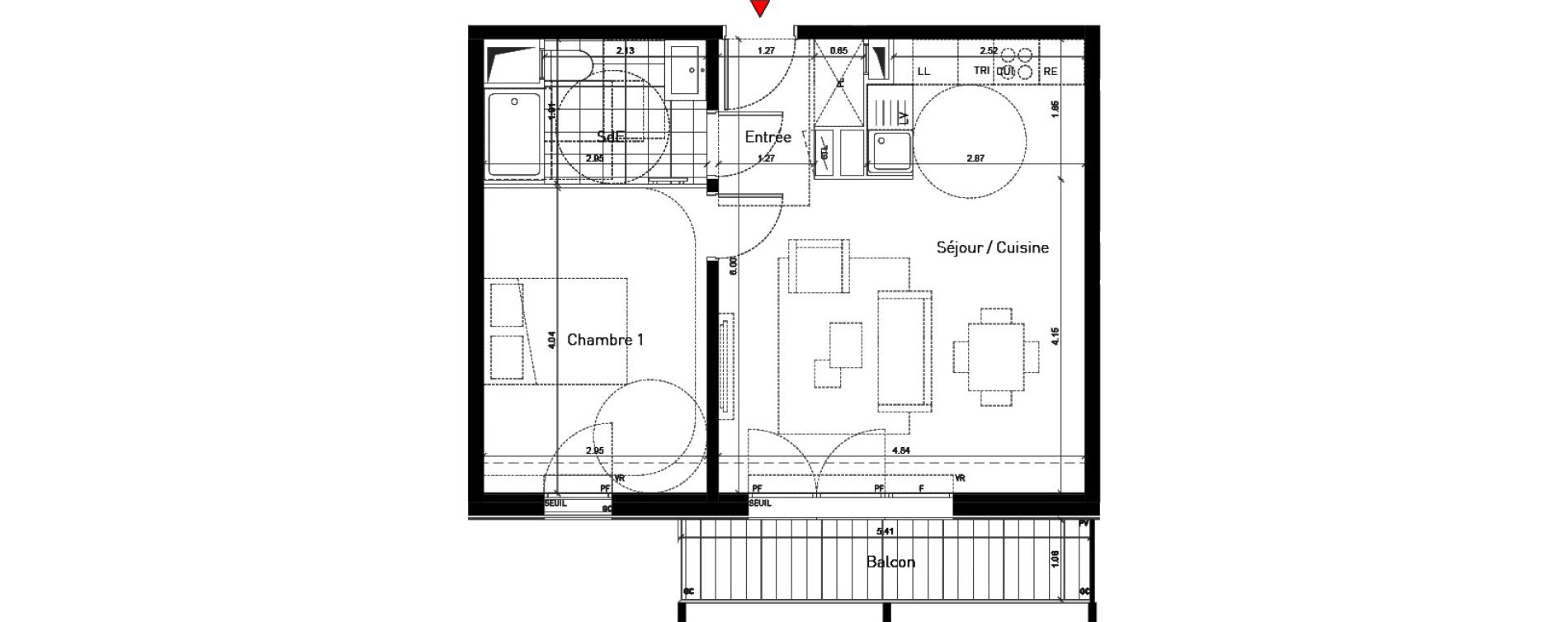 Appartement T2 de 45,10 m2 &agrave; Bussy-Saint-Georges Sycomore