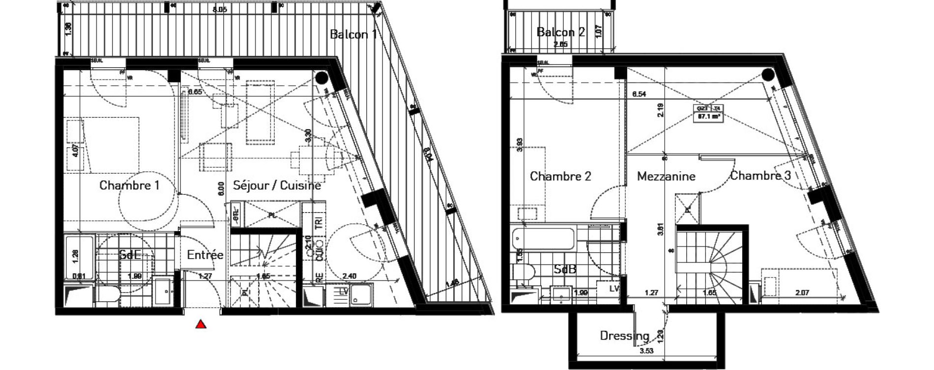 Duplex T4 de 78,00 m2 &agrave; Bussy-Saint-Georges Sycomore