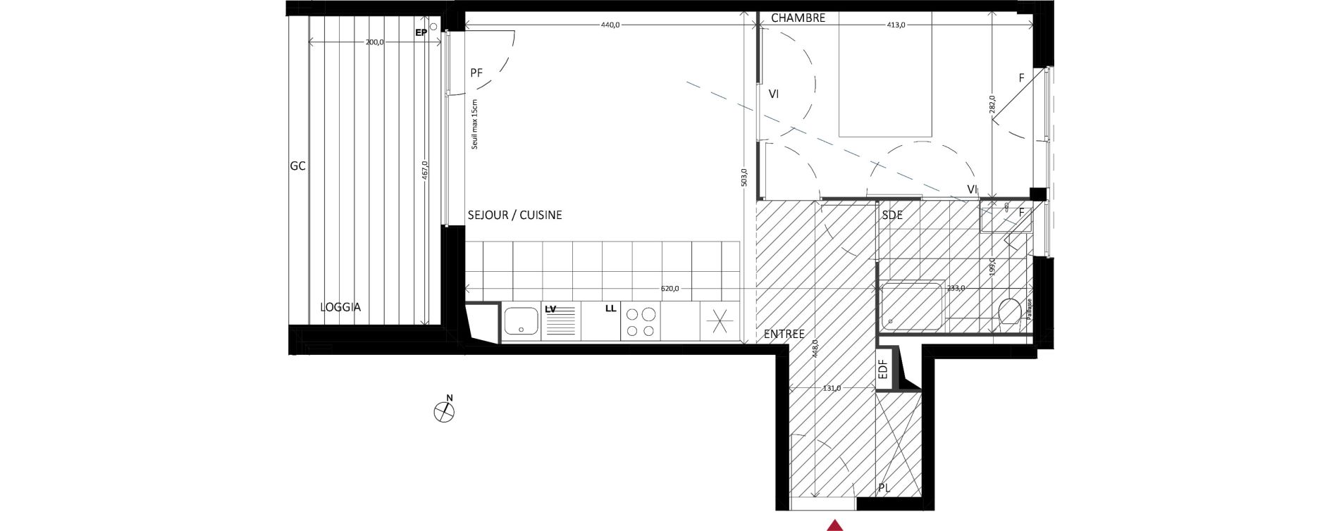 Appartement T2 de 46,10 m2 &agrave; Bussy-Saint-Georges Sycomore