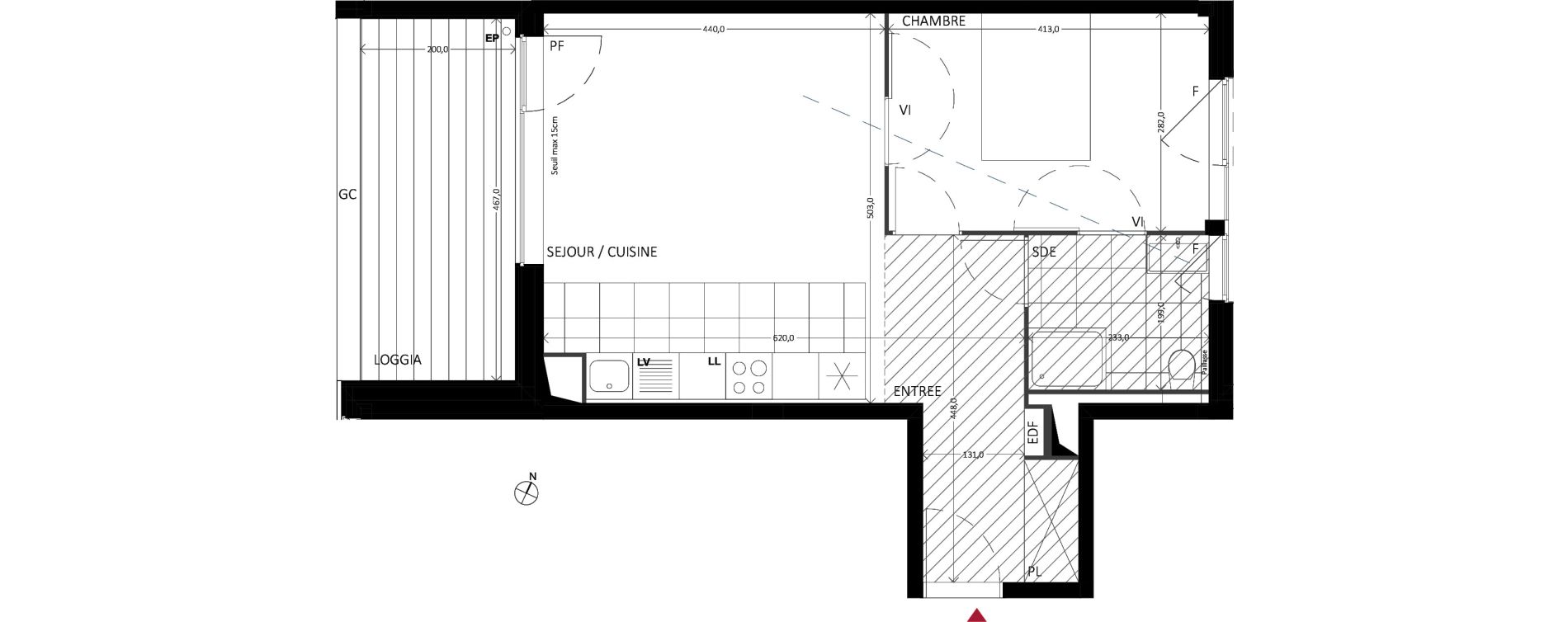 Appartement T2 de 46,10 m2 &agrave; Bussy-Saint-Georges Sycomore