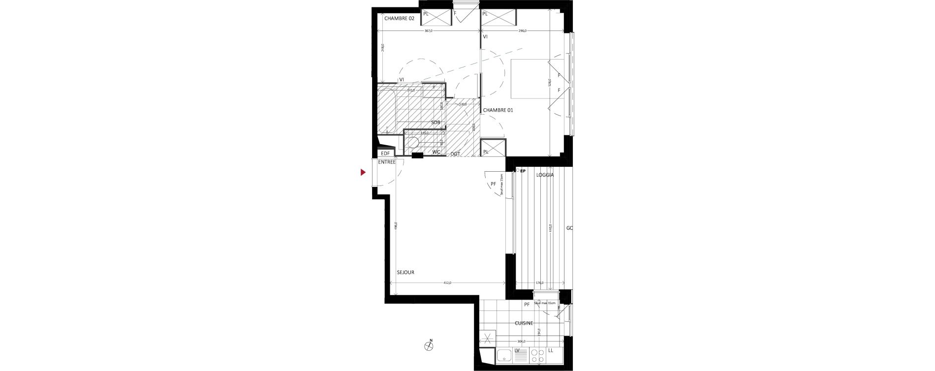 Appartement T2 de 61,20 m2 &agrave; Bussy-Saint-Georges Sycomore