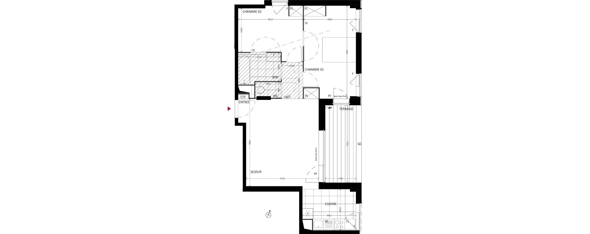 Appartement T3 de 61,00 m2 &agrave; Bussy-Saint-Georges Sycomore