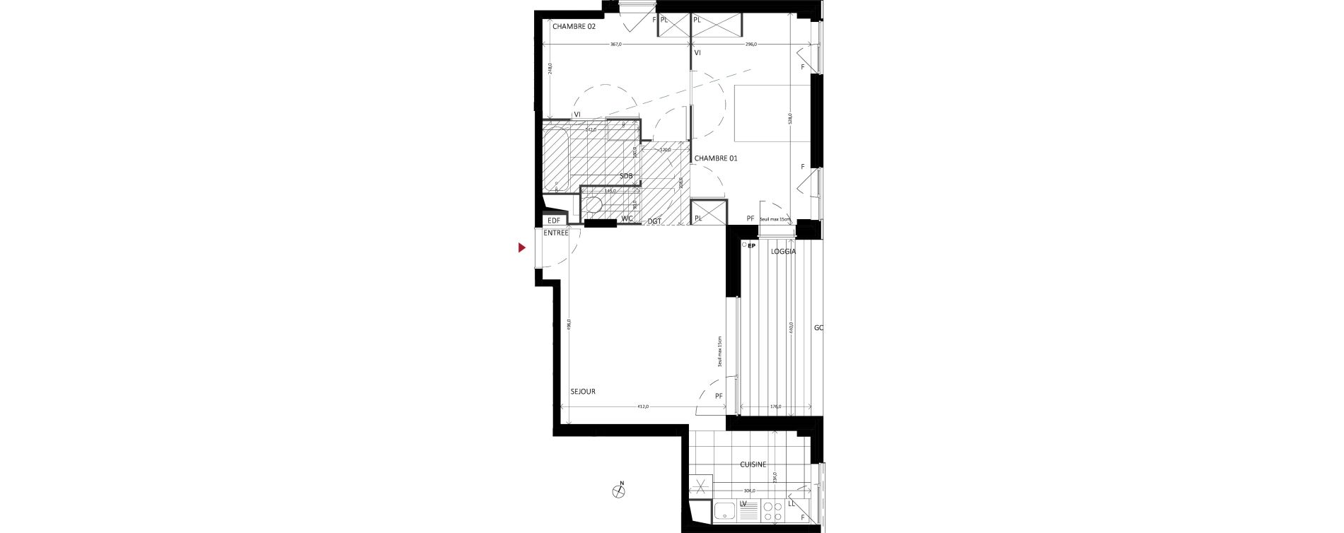 Appartement T3 de 61,00 m2 &agrave; Bussy-Saint-Georges Sycomore
