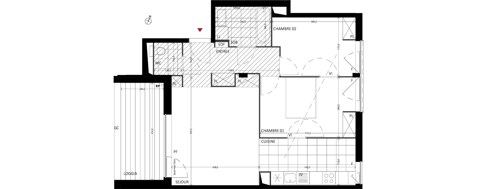 Appartement T3 de 65,40 m2 &agrave; Bussy-Saint-Georges Sycomore