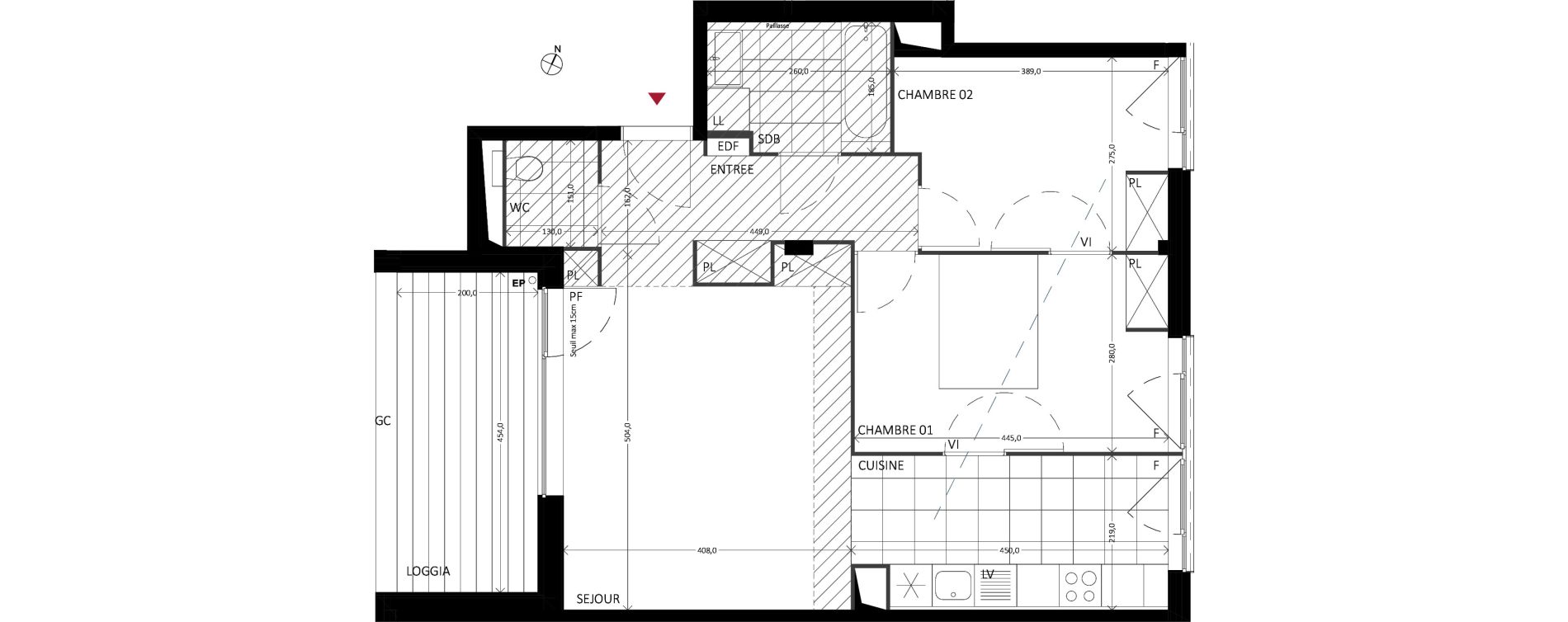 Appartement T3 de 65,50 m2 &agrave; Bussy-Saint-Georges Sycomore