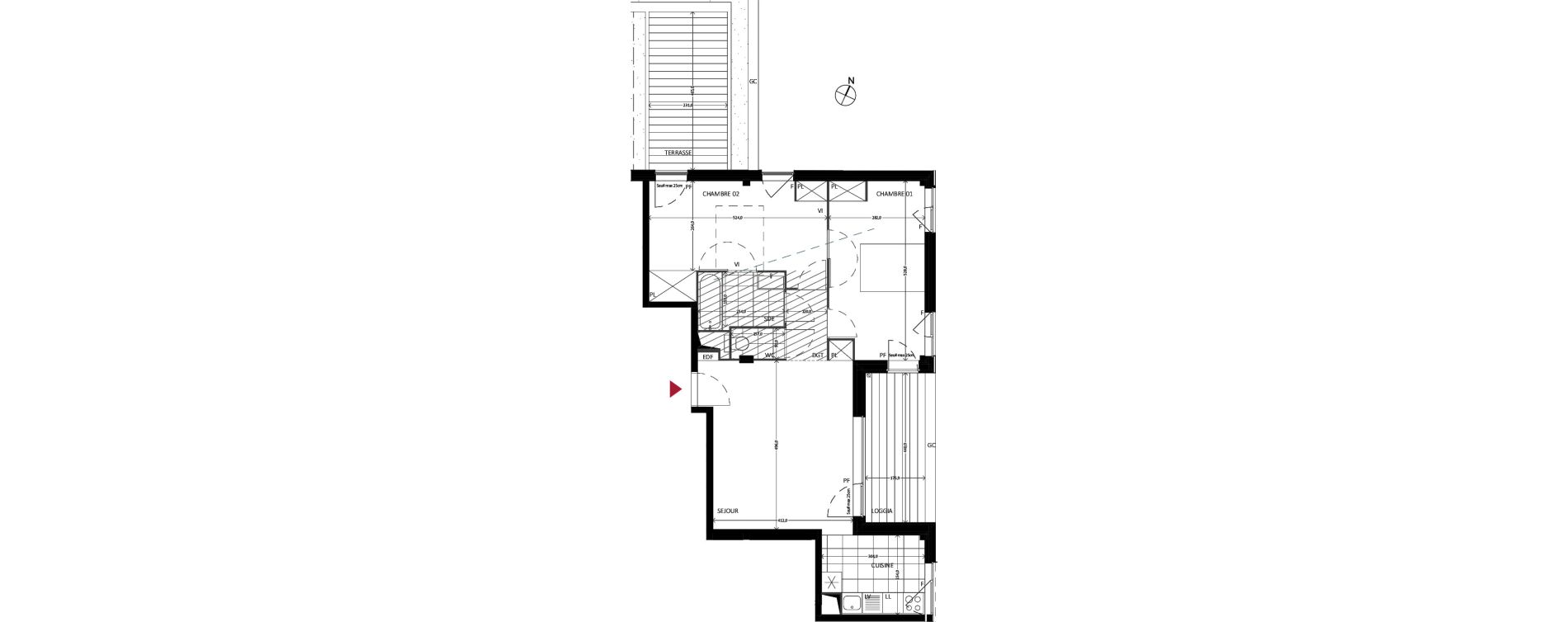 Appartement T3 de 66,40 m2 &agrave; Bussy-Saint-Georges Sycomore