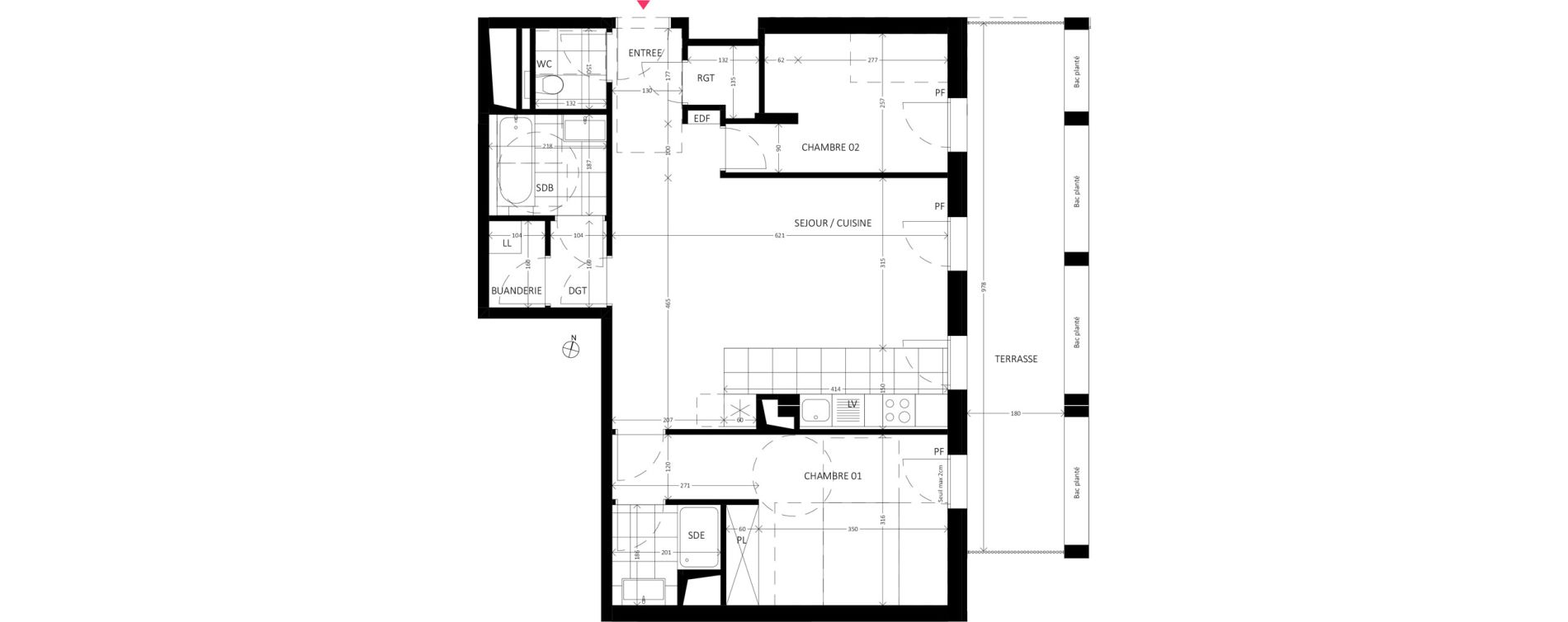 Appartement T3 de 71,60 m2 &agrave; Bussy-Saint-Georges Sycomore