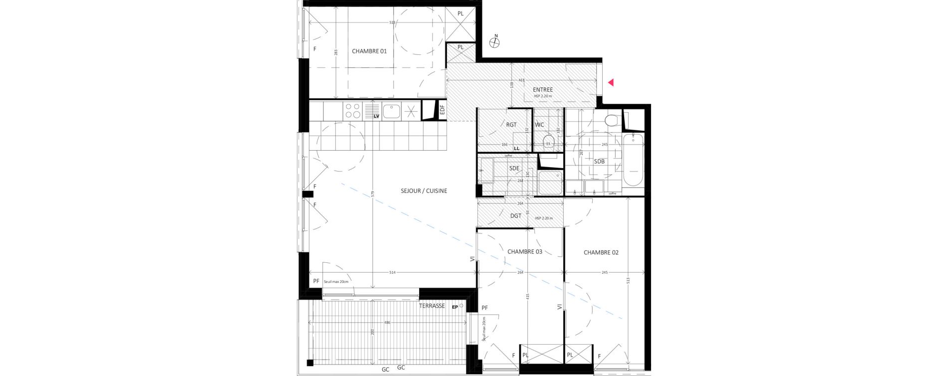 Appartement T4 de 87,00 m2 &agrave; Bussy-Saint-Georges Sycomore