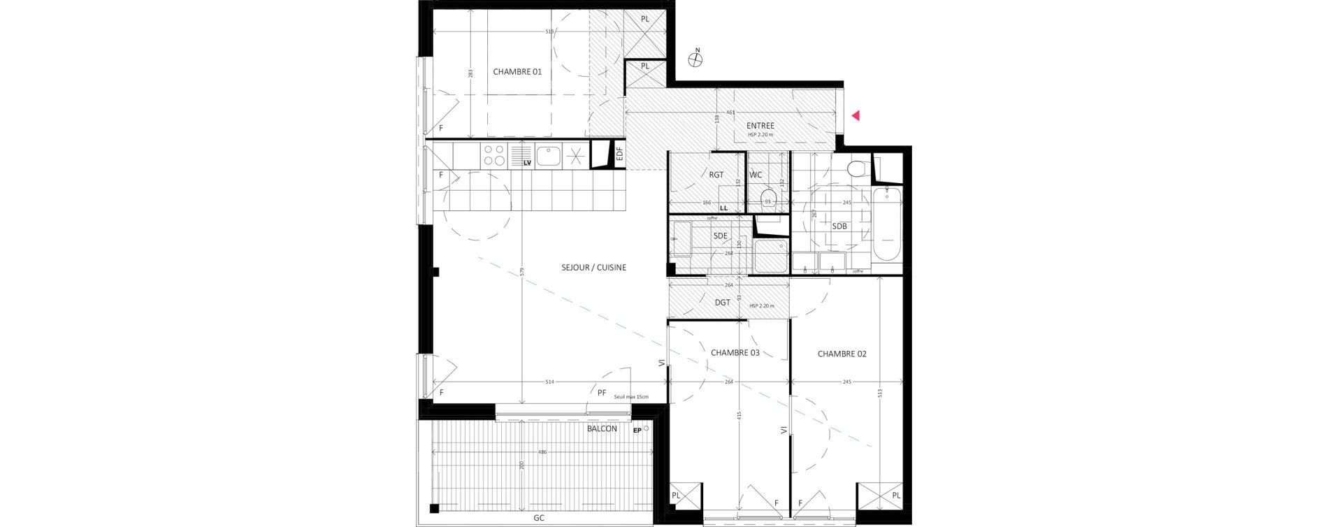 Appartement T4 de 87,10 m2 &agrave; Bussy-Saint-Georges Sycomore