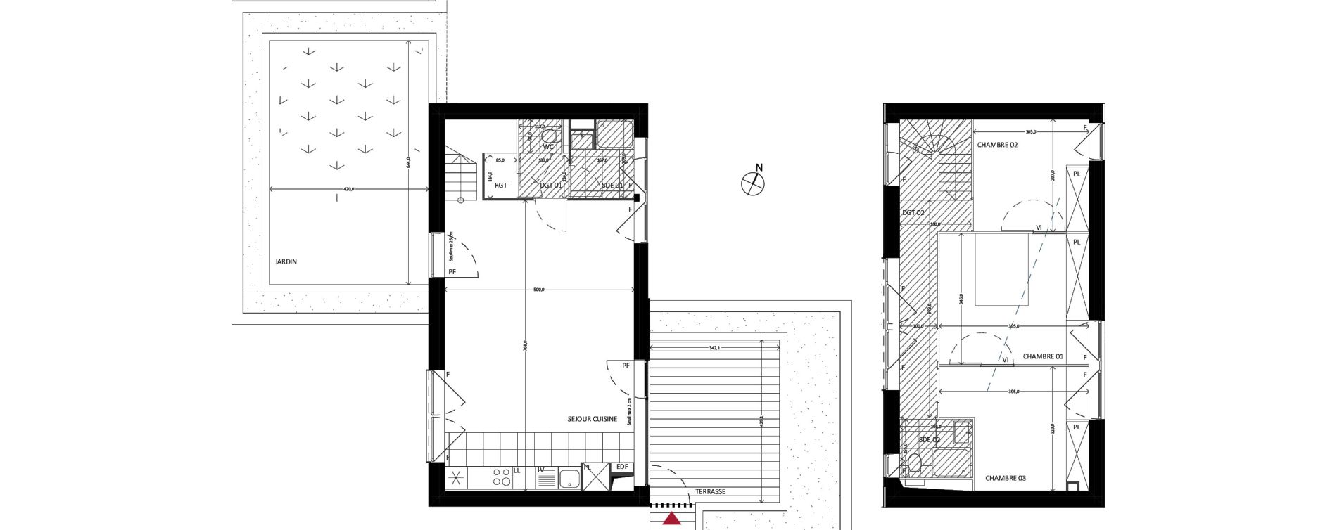 Duplex T4 de 87,80 m2 &agrave; Bussy-Saint-Georges Sycomore