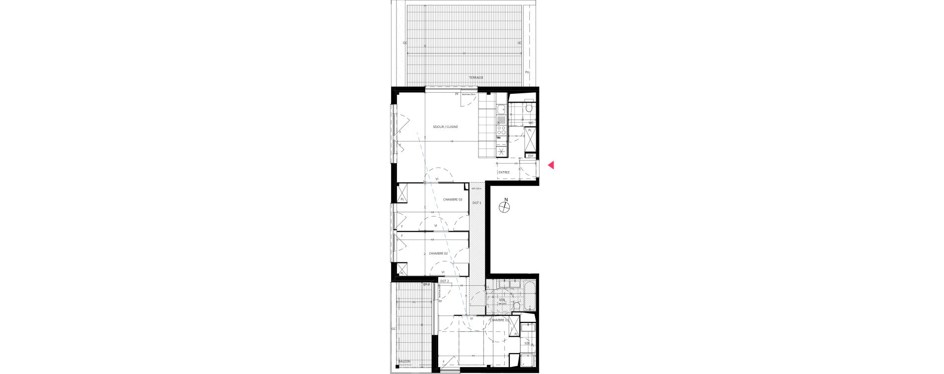 Appartement T4 de 91,10 m2 &agrave; Bussy-Saint-Georges Sycomore