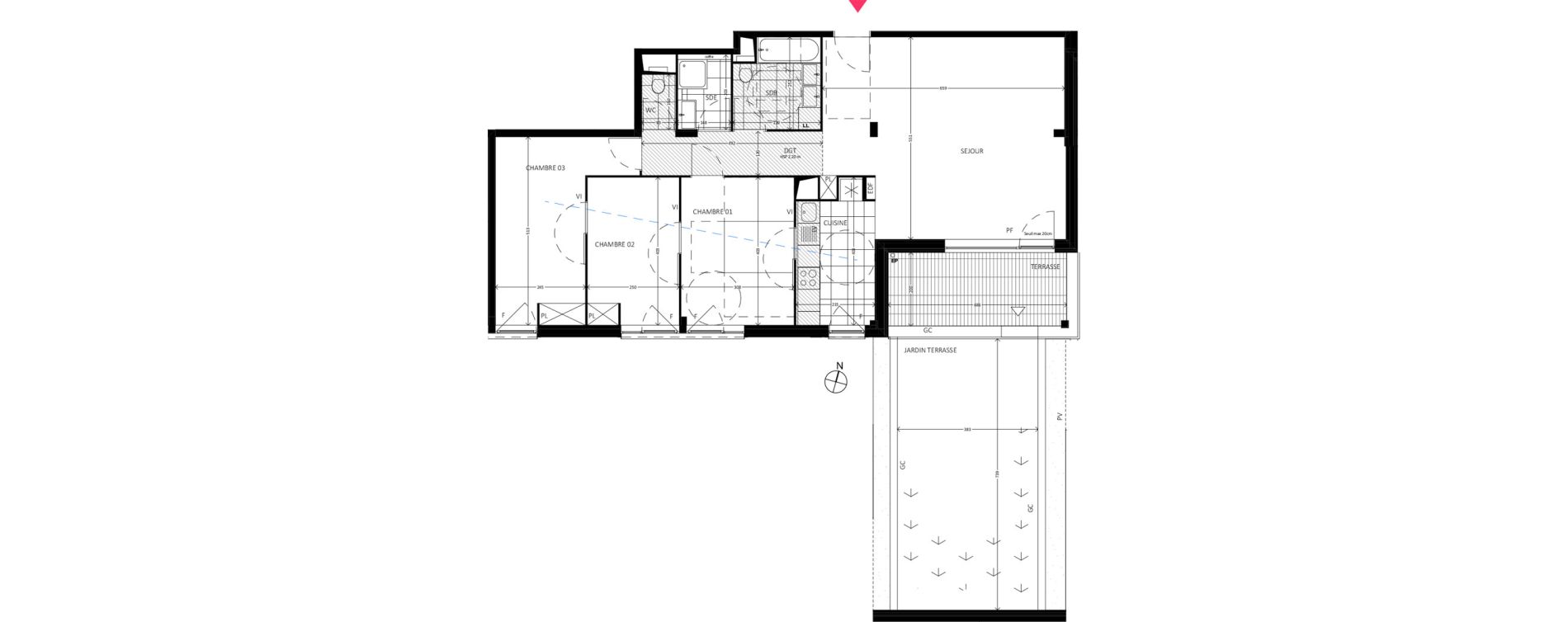 Appartement T4 de 94,20 m2 &agrave; Bussy-Saint-Georges Sycomore