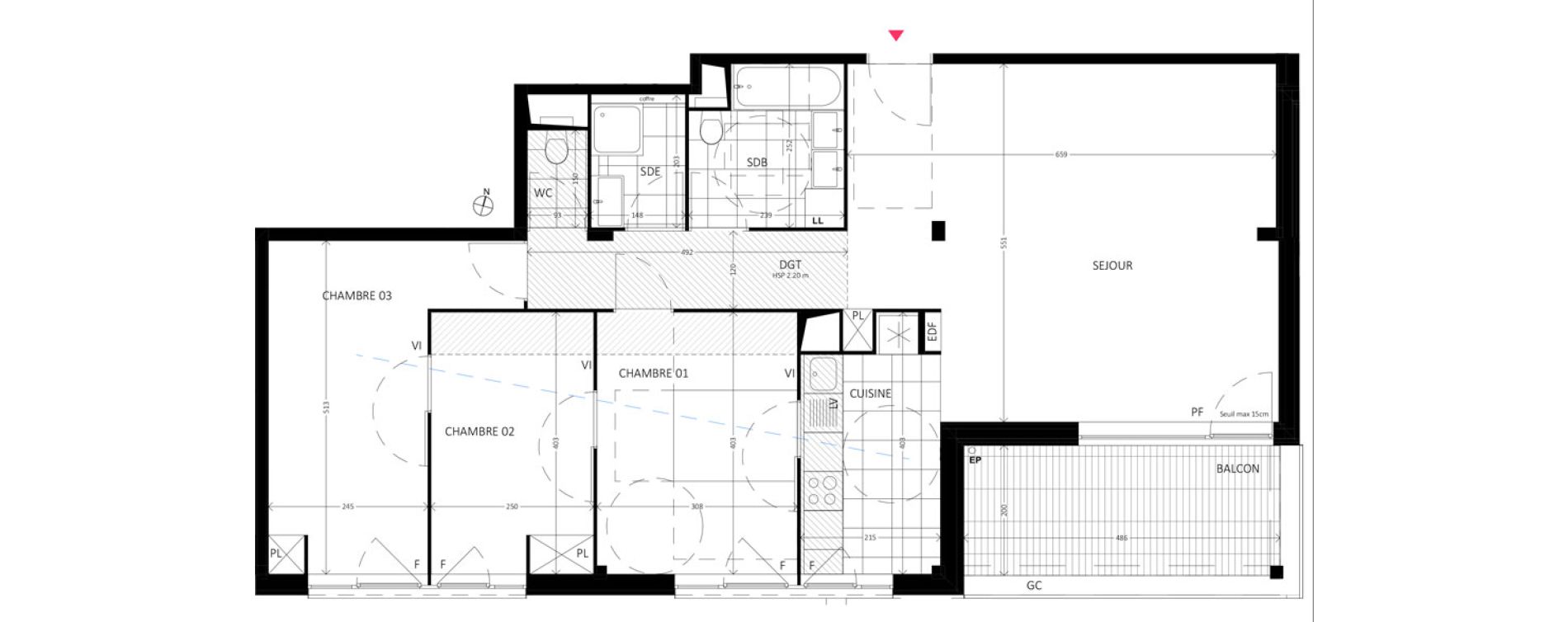Appartement T4 de 94,70 m2 &agrave; Bussy-Saint-Georges Sycomore