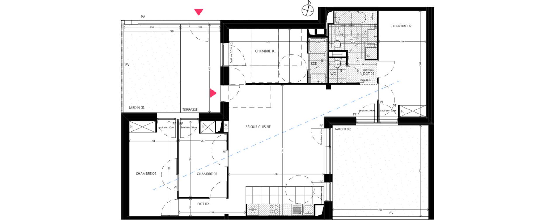 Appartement T5 de 100,00 m2 &agrave; Bussy-Saint-Georges Sycomore