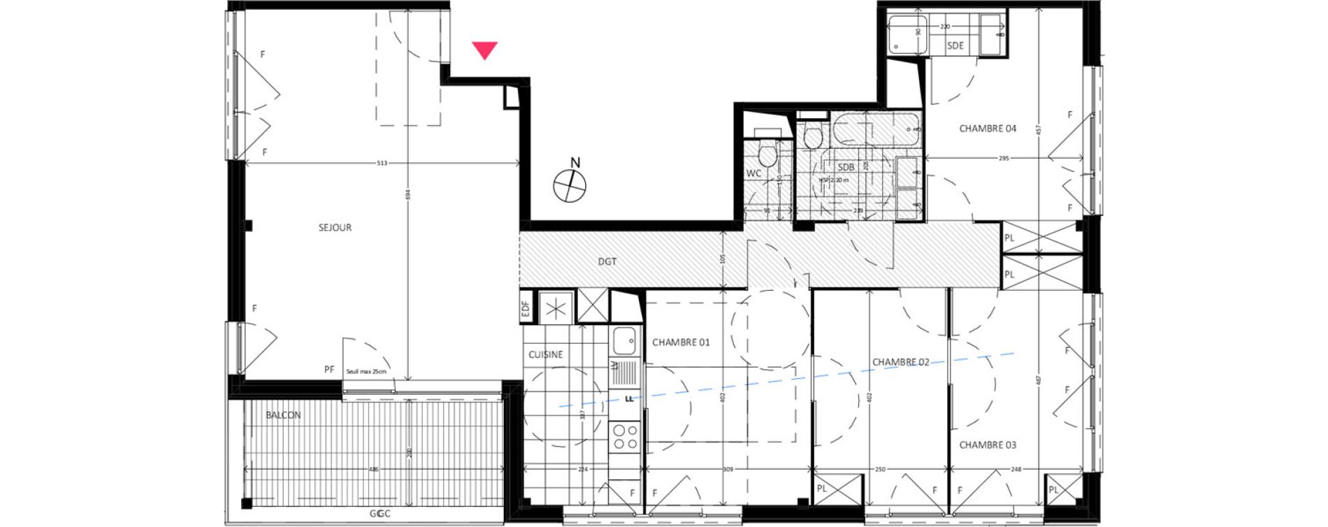 Appartement T5 de 104,60 m2 &agrave; Bussy-Saint-Georges Sycomore