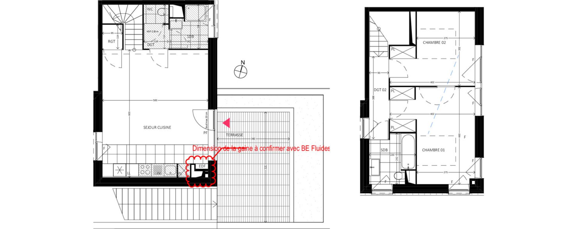 Duplex T3 de 71,90 m2 &agrave; Bussy-Saint-Georges Sycomore