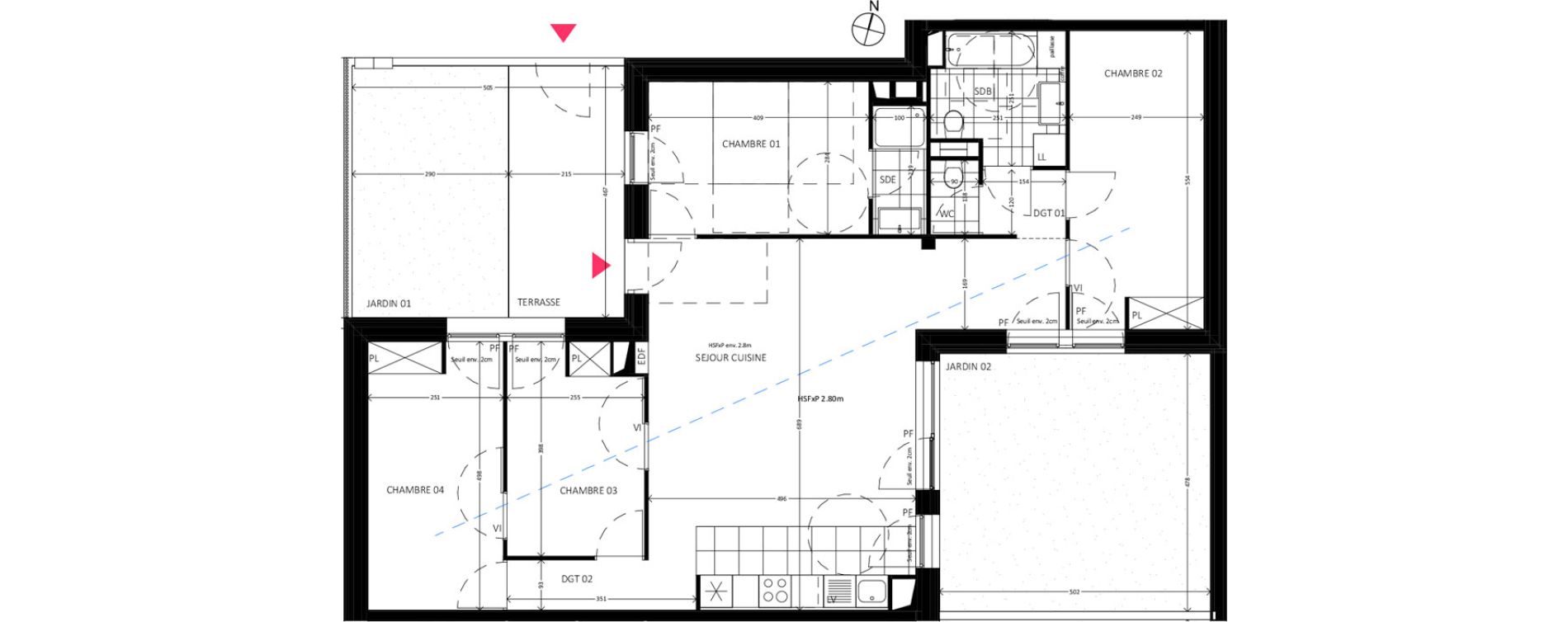 Appartement T5 de 99,40 m2 &agrave; Bussy-Saint-Georges Sycomore