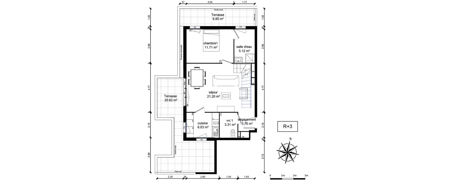 Duplex T4 de 85,94 m2 &agrave; Bussy-Saint-Georges Sycomore
