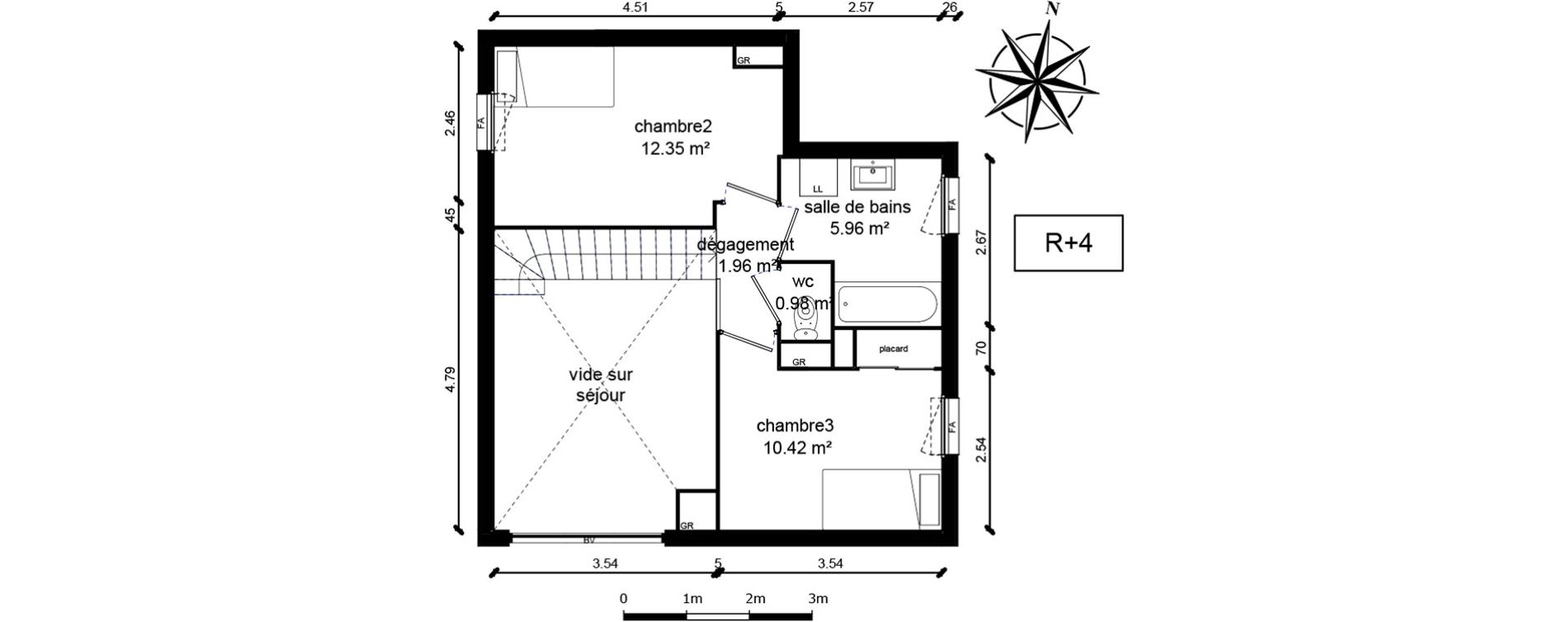 Duplex T4 de 79,99 m2 &agrave; Bussy-Saint-Georges Sycomore
