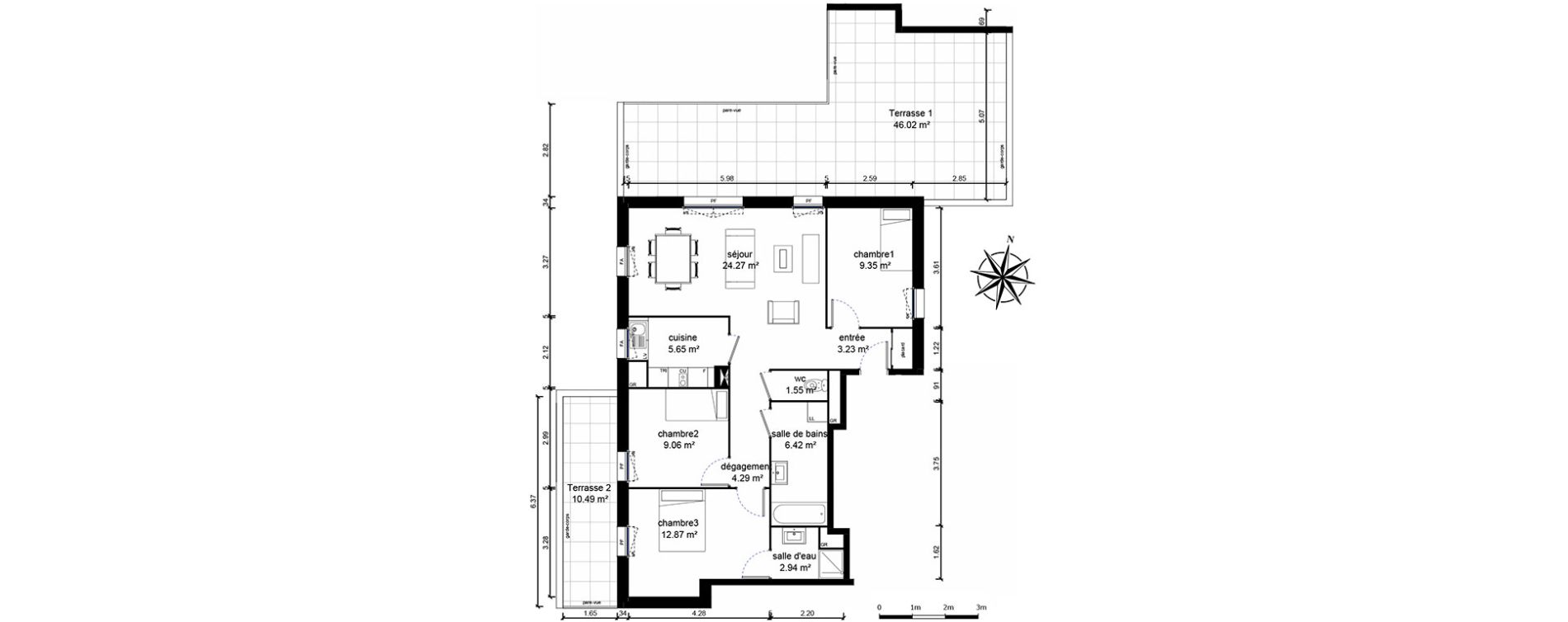 Appartement T4 de 90,47 m2 &agrave; Bussy-Saint-Georges Sycomore